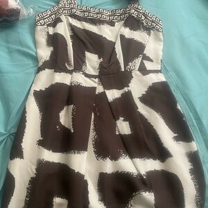 Banana Republic Strapless Dress in Brown and Cream